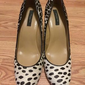 Ann Taylor calfhair animal print pumps